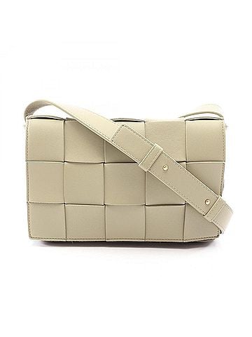 Bottega Veneta Bottega Veneta Cassette Maxi Intrecciato Shoulder Bag/Handbag, Leather, Women's, Khaki (view 1)