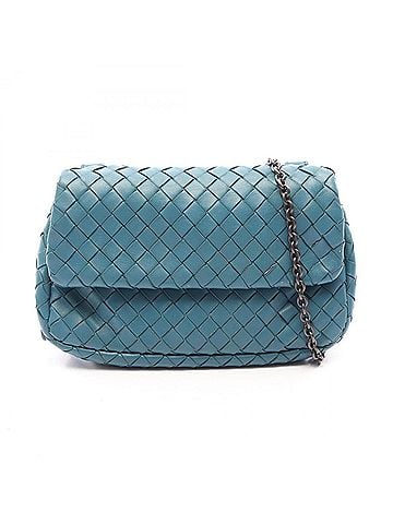 Bottega Veneta Bottega Veneta Intrecciato Shoulder Bag/Handbag, Leather, Women's, Blue (view 1)
