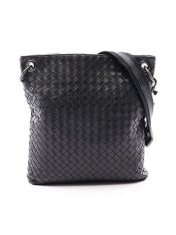Bottega Veneta Bottega Veneta Intrecciato Shoulder Bag/Handbag, Leather, Men's, Black (view 1)