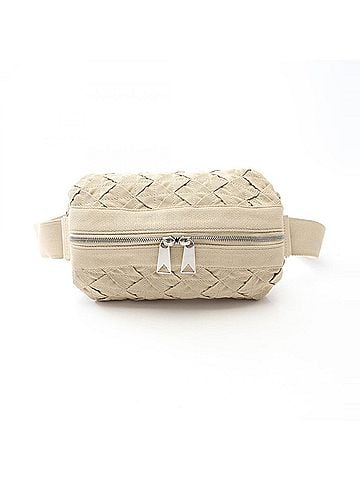 Bottega Veneta Bottega Veneta Intrecciato Webbing Waist Bag/Body Bag/Handbag, Canvas, Women's, Beige, 66850V0P51 (view 1)