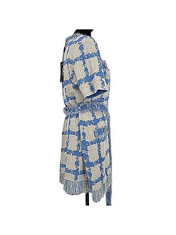 misook Fringe Tweed Belted Long Cardigan Cardigan (view 2)