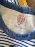 Tory Burch 100% Cotton Stripes Floral White Blue Red Yellow Short Sleeve Blouse Size M - photo 3