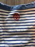 Tory Burch 100% Cotton Stripes Floral White Blue Red Yellow Short Sleeve Blouse Size M - photo 7