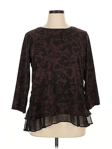 Simply Vera Vera Wang Simply Vera Vera Wang 3/4 Sleeve Blouse (view 1)