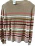 Ann Taylor LOFT Stripes Multi Color Tan Pink Burgundy Gold Pullover Sweater Size M - photo 2