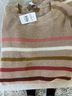 Ann Taylor LOFT Stripes Multi Color Tan Pink Burgundy Gold Pullover Sweater Size M - photo 4