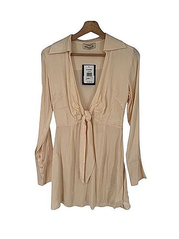 Nicholas Tie-Front Long-Sleeve Slip Dress Casual Dress (view 2)