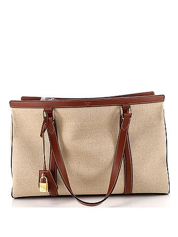 Céline Cabas 16 Bag Canvas with Leather Medium (view 1)