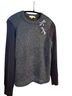 Tory Burch 100% Merino 100% Nylon Black Gray Pullover Sweater Size M - photo 1