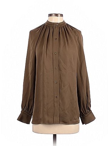 Vince. Vince. Long Sleeve Silk Top (view 1)