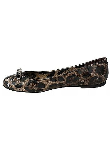 Dolce & Gabbana Brown Leopard Ballerina Flats Leather Women's Shoes (view 1)