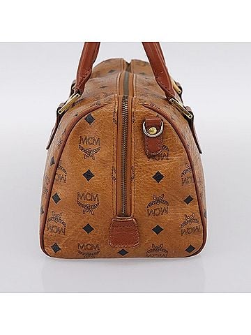 MCM Vicetos Leather Brown Leather Travel Bag Bag (view 2)