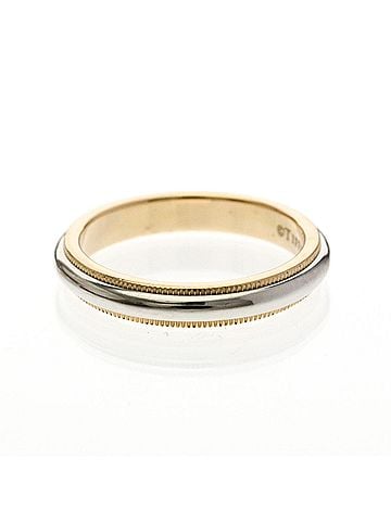 Tiffany & Co. Two-Tone Milgrain Wedding Band Platinum And 18K Pink Gold Pink Pink_Gold Ring Jewelry (view 2)