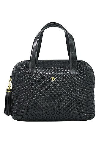 Bally Vintage Quilted Leather Black Leather Handbag (view 1)