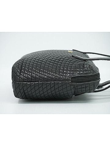 Bally Vintage Quilted Leather Black Leather Handbag (view 2)
