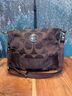 Coach 100% Canvas Print Brown Leather Shoulder Bag One size - photo 7