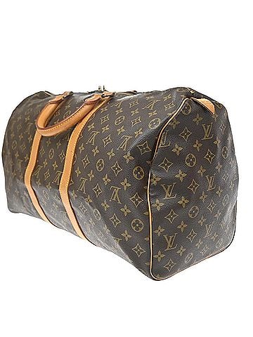 Louis Vuitton Keepall Monogram Brown Canvas Travel Bag Bag (view 2)