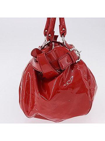 Salvatore Ferragamo Gancini Patent Leather Red Patent_Leather Handbag (view 2)