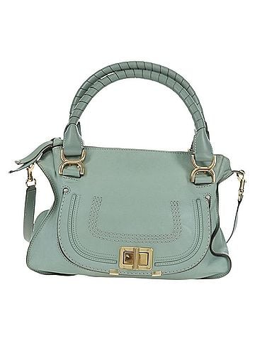 Chloé Marcie Top Handle Leather Green Leather Handbag (view 1)