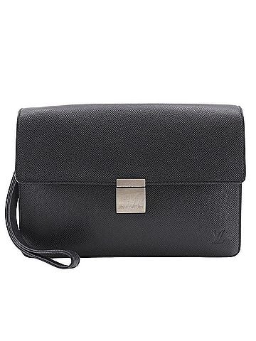 Louis Vuitton Selenga Pochette Taiga Leather Black Leather Clutche &amp; Pouche Bag (view 1)