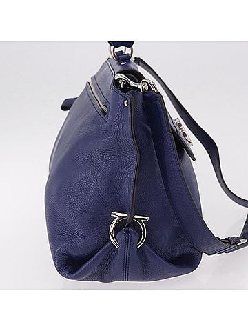 Salvatore Ferragamo Sofia Satchel Leather Blue Leather Handbag (view 2)