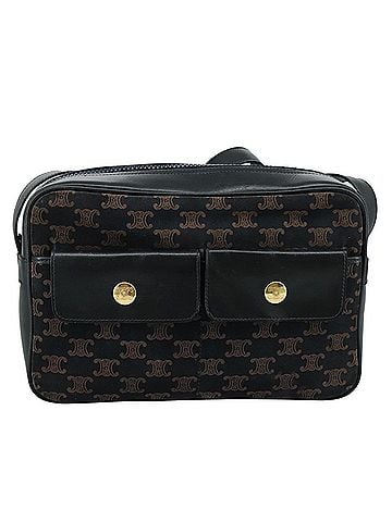 Céline Flap Shoulder Canvas Navy Canvas Shoulder Bag Bag (view 1)