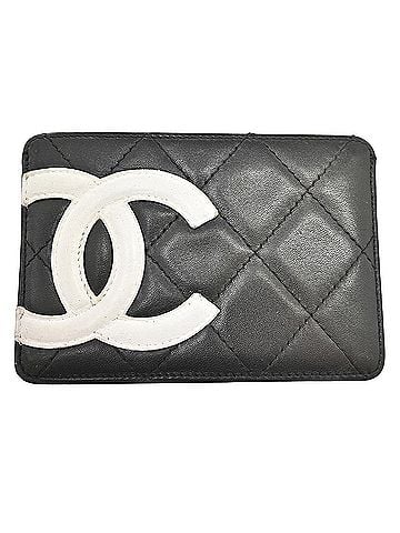 Chanel Cambon Card Holder Quilted Lambskin Black Leather Card Holders Accessory (view 1)