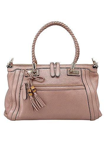 Gucci Bella Convertible Top Handle Leather Pink Leather Handbag (view 1)