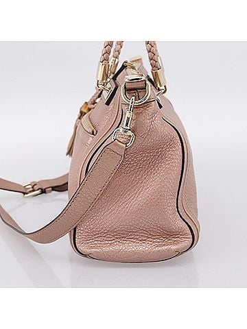Gucci Bella Convertible Top Handle Leather Pink Leather Handbag (view 2)