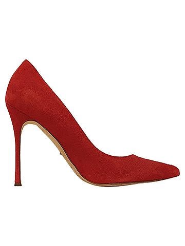 Sergio Rossi Sergio Rossi Pointed Toe Pumps in Red Suede (view 1)