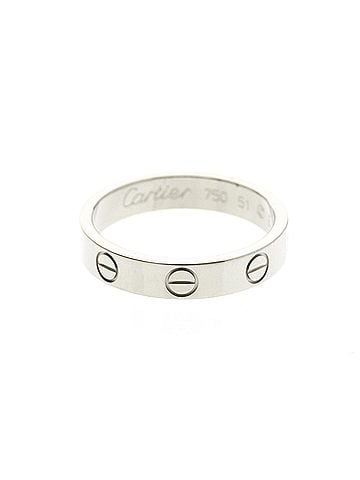 Cartier Love Band 18K White Gold Silver White_Gold Ring Jewelry (view 1)