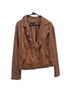 Torrid 85% Polyester 35% Cotton 100% Rayon 100% Polyurethane Tan Faux Leather Jacket Size 3X - photo 1