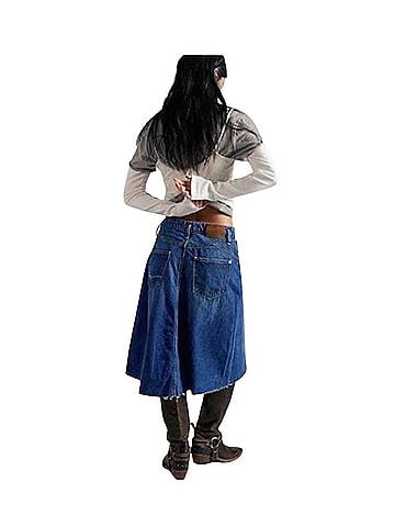 We the Free Denim Skirt (view 2)