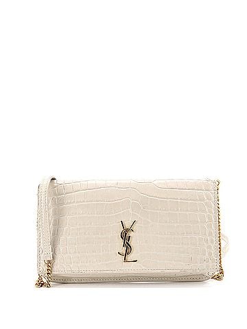 Saint Laurent Classic Monogram Phone Holder Shoulder Bag Crocodile Embossed Leather (view 1)