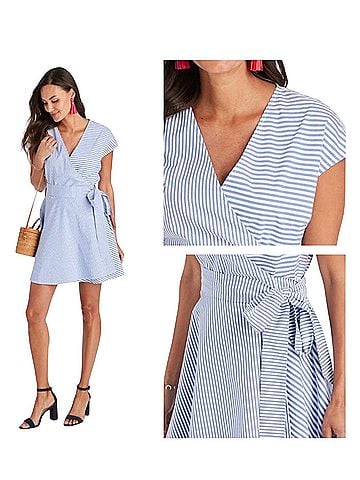 Vineyard Vines Vineyard Vines Grier Stripe Mix Wrap Dress
 Casual Dress (view 1)