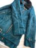 Forever 21 100% Polyester Teal Faux Leather Jacket Size S - photo 14