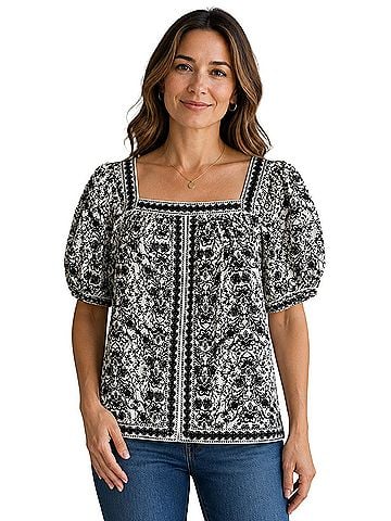 Max Studio Short Sleeve Blouse (view 1)