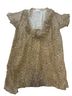 Pol Floral Brown White Short Sleeve Blouse Size S - photo 1