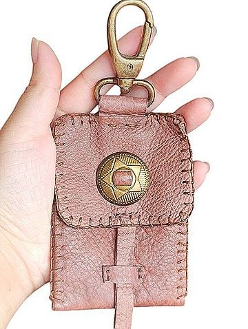 Free People Concho Keychain Leather Mini Wallet Card Holder  (view 1)