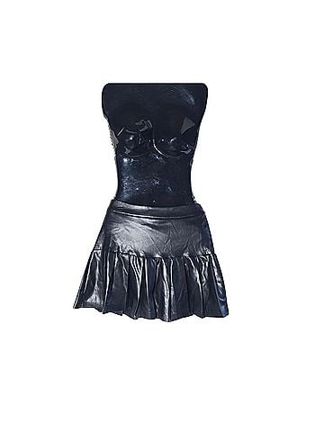 Entro Faux Leather Skirt (view 1)