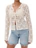 FRAME Crochet Granny Square Button-Front Cardigan Top Cardigan - photo 1