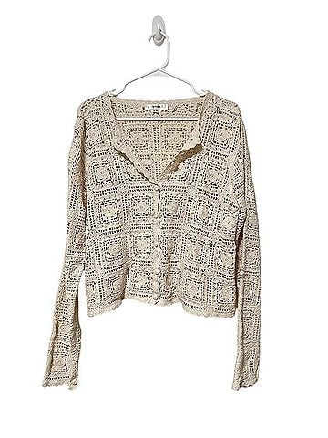 FRAME Crochet Granny Square Button-Front Cardigan Top Cardigan (view 2)