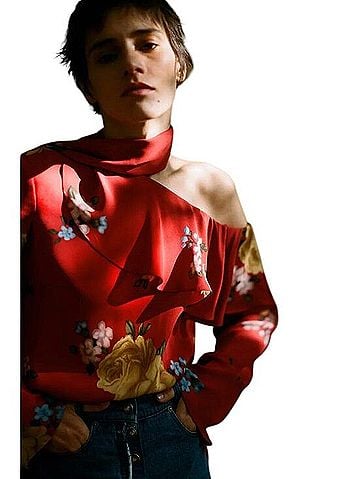Magda Butrym Hanoi Long Sleeve Silk Top (view 1)
