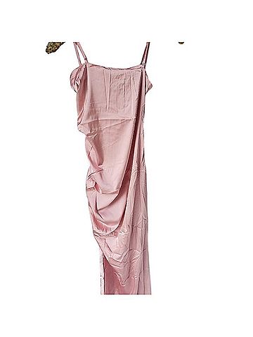 Cider Solid Satin Split Midi Dress Casual Dress (view 2)