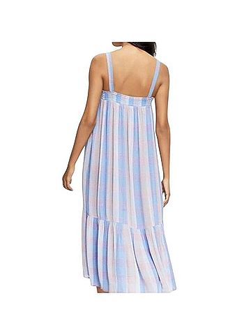 Ann Taylor LOFT Plaid Smocked Midi Dress Casual Dress (view 2)