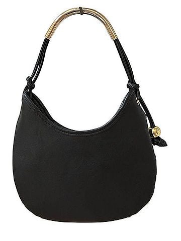 Moda Luxe Moda Luxe Black Woven Shoulder Bag with Gold Handle Shoulder Bag (view 2)