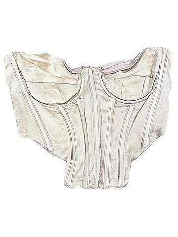 Bardot Satin Beige Bustier Corset Top Casual Dress (view 1)