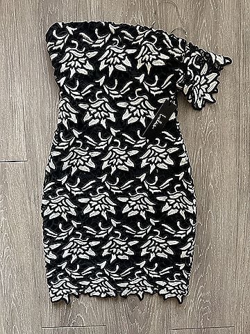 Lulus Black and White Lace Mini Cocktail Dress (view 1)
