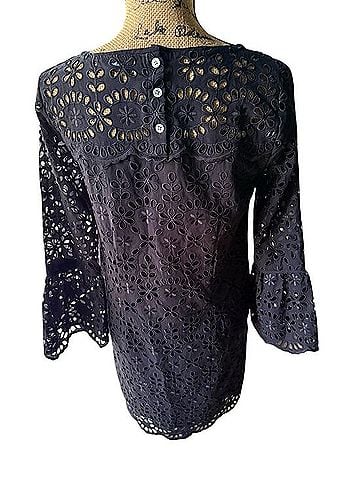 J.Crew Eyelet Bell-Sleeve Shift Dress Casual Dress (view 2)