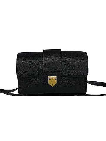 Yves Saint Laurent YVES SAINT LAURENT Vintage YSL Logo Hardware Leather Shoulder Bag Pouch Black 31475 (view 1)